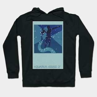 Aquarius the Water Bearer, Vintage Signs of the Zodiac Hoodie